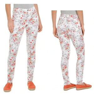 CHARTER CLUB Women's Floral Print Lexington Straight Leg High Rise Jeans Sz 14P